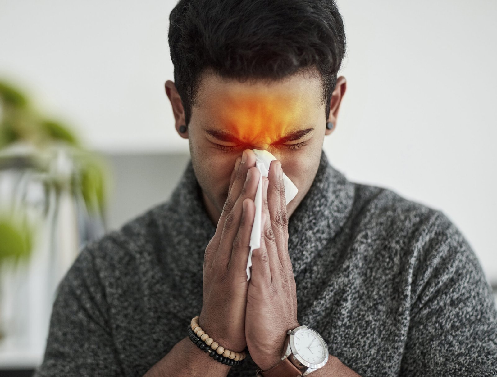 Man suffering from Sinusitis